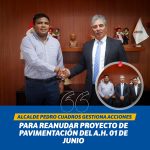 ALCALDE PEDRO CUADROS GESTIONA ACCIONES PARA REANUDAR PROYECTO DE PAVIMENTACIÓN DEL A.H. 01 DE JUNIO